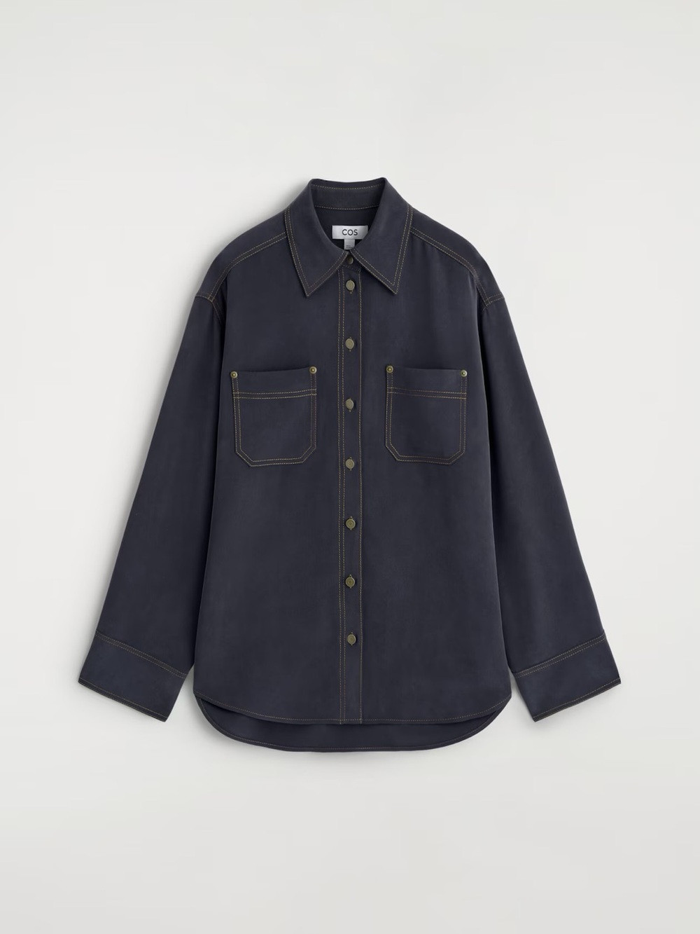 NWT COS (size 4) DENIM-EFFECT SILK SHIRT - Picture 6 of 13